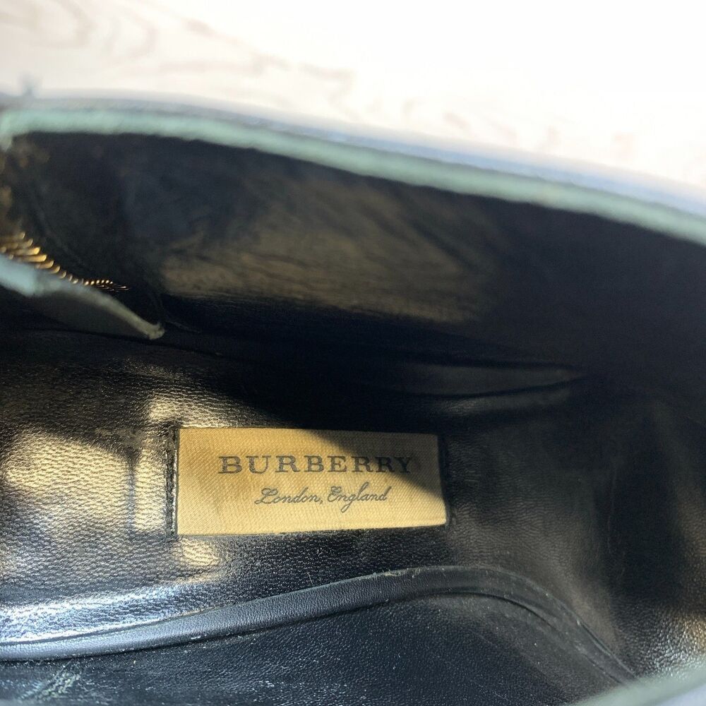 Burberry Ankle Boots Women's Size 8.5 Black Leather Peep Toe Stiletto Heels - Picture 9 of 13